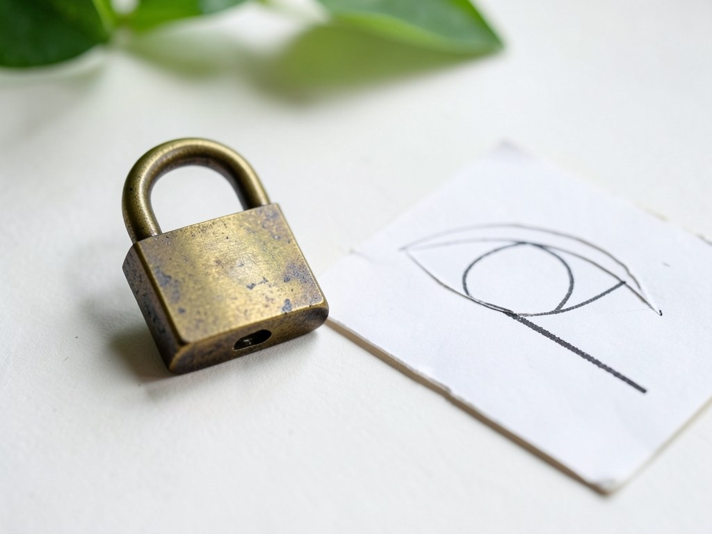 A padlock icon next to a document with an eye symbol crossed out, representing privacy.